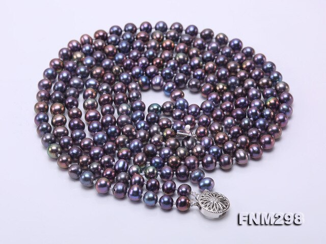 Round Black Freshwater Pearl Necklace