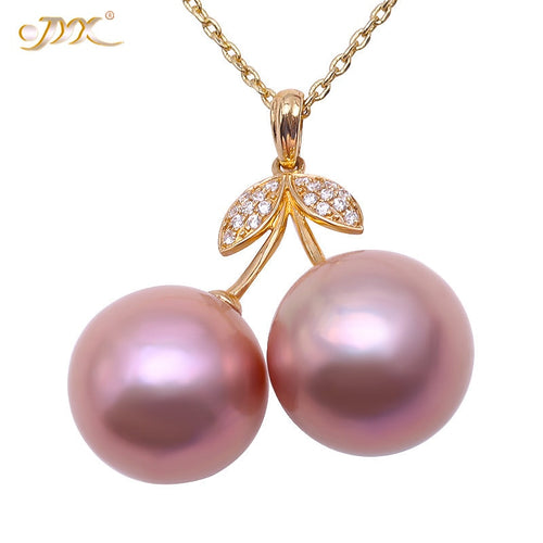 natural Round Purple Edison Pearl Pendant Necklace for Women
